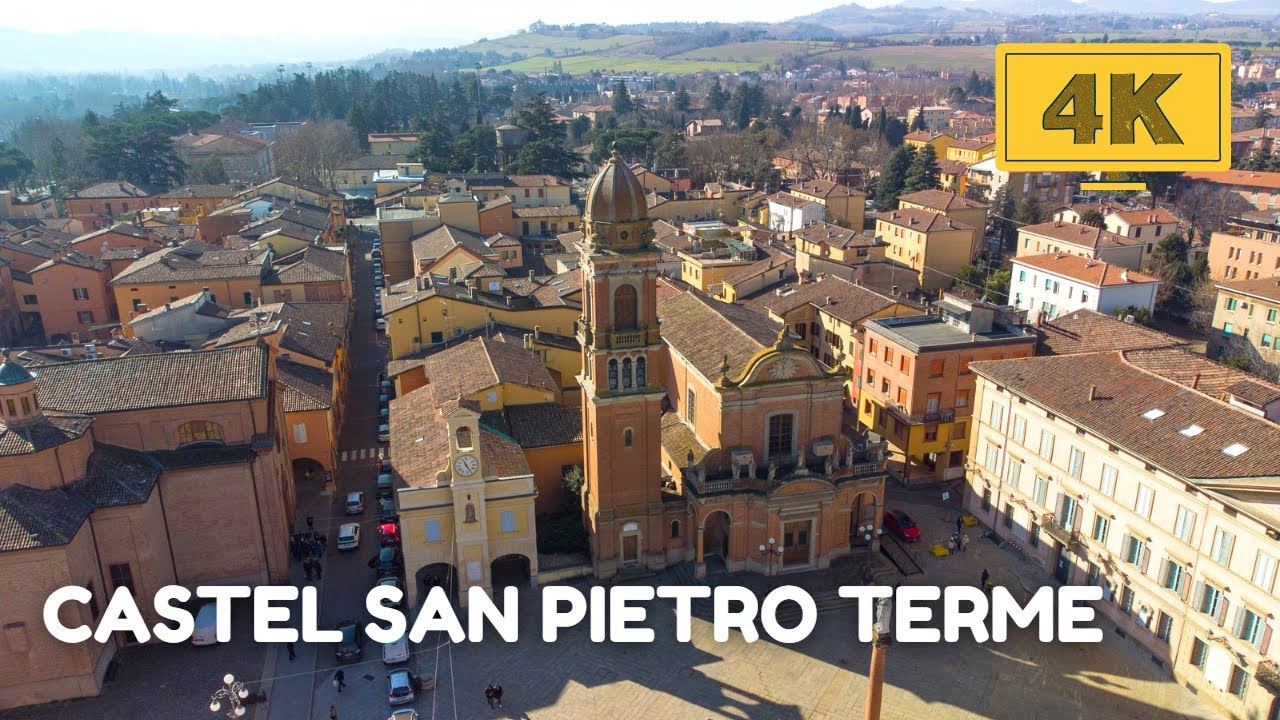Кастель-Сан-Пьетро-Терме, Италия 🇮🇹 | Видеозапись с дрона в формате 4K