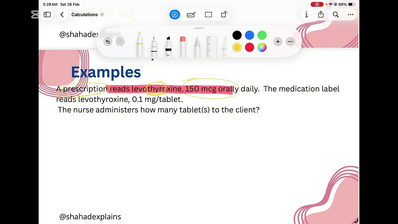 Medication calculation حساب جرعات الأدوية