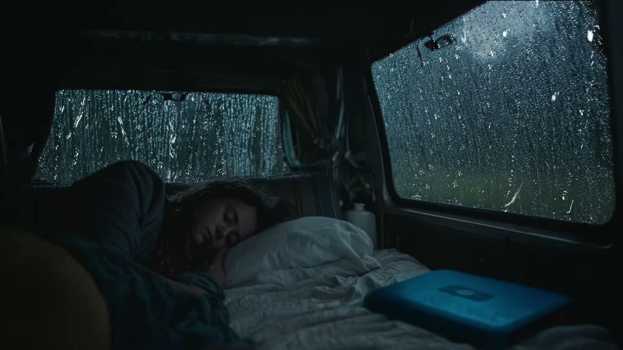 Cozy Car Rain ASMR | Fell Asleep While Working Beside a Laptop
