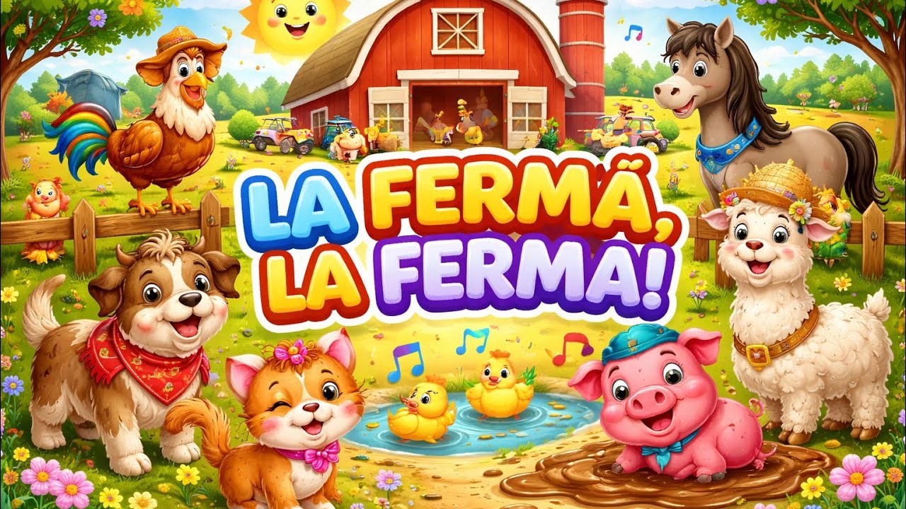 Animalele de la Fermă 🐄 Cântec pentru Copii | Sunete și Numere 🎵