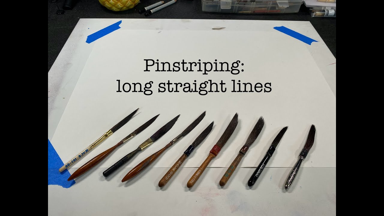 Pinstriping long straight lines in a brush battle