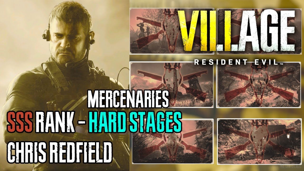 Resident Evil Village Mercenaries Chris Redfield SSS Rank Guide (Hard Stages) Legendary Cowboy