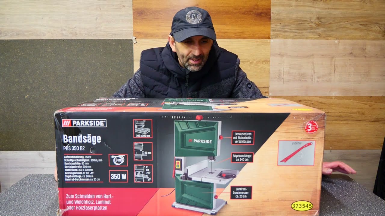 Parkside PBS 350 B2 szalagfűrész bemutatása ( Lidl , Grizzly ) unboxing