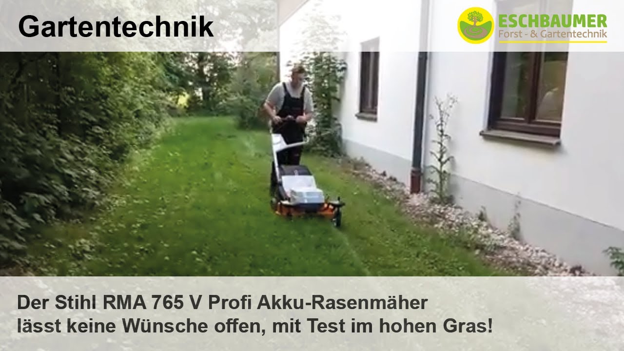 Der Stihl RMA 765 V Profi Akku-Rasenmäher lässt keine Wünsche offen, mit Test im hohen Gras!