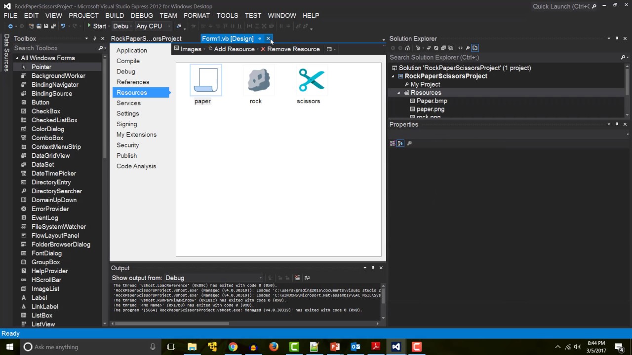 Visual Basic: Rock, Paper, Scissors