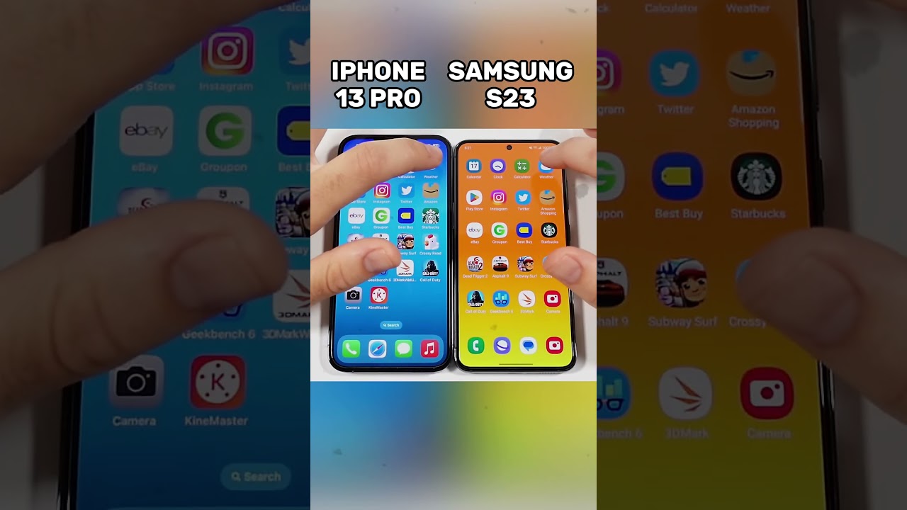 iPhone 13 Pro vs Samsung S23 ⚡ Fastest Phone Wins? #shorts