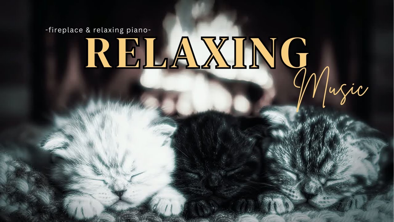 Fireplace Piano Music for Sleeping Fast | Stress Relief & Anxiety Calm