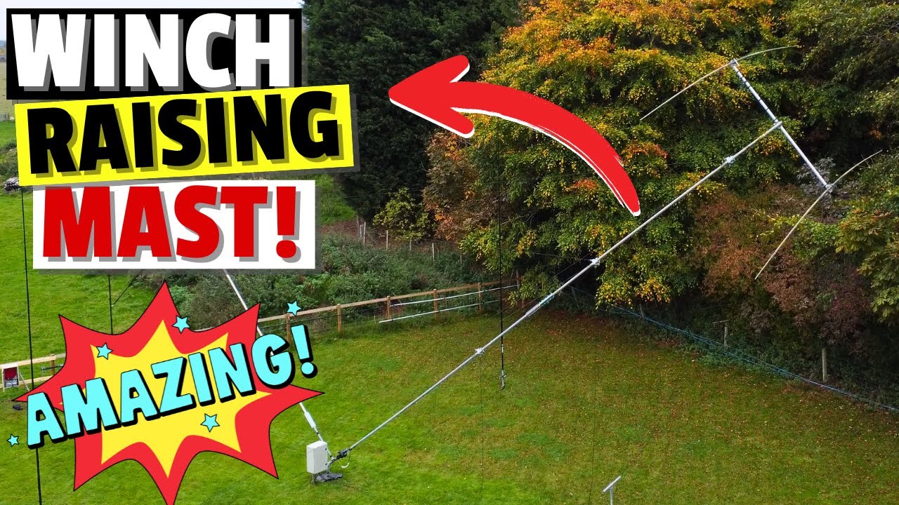 I Built a Winch-Powered Self-Raising Antenna Mast for My Ham Radio Field!
