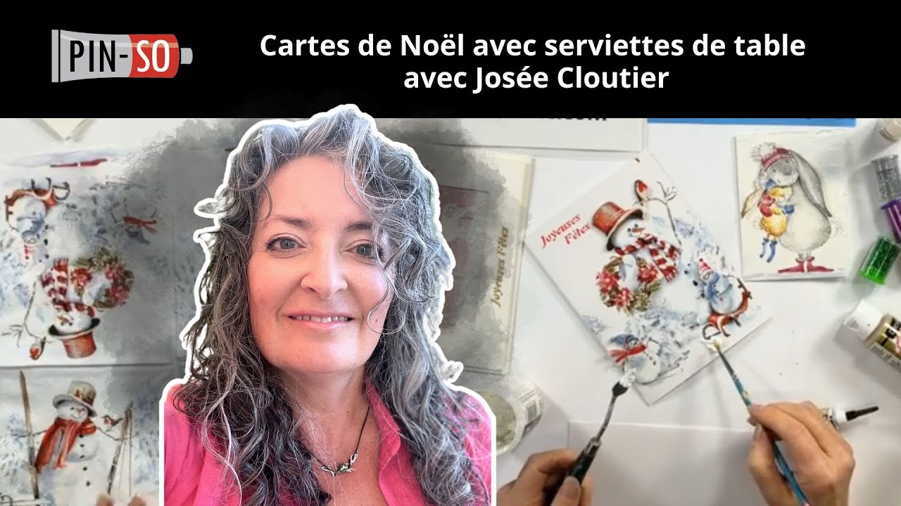 Cartes de Noël avec serviettes de table avec Josée Cloutier