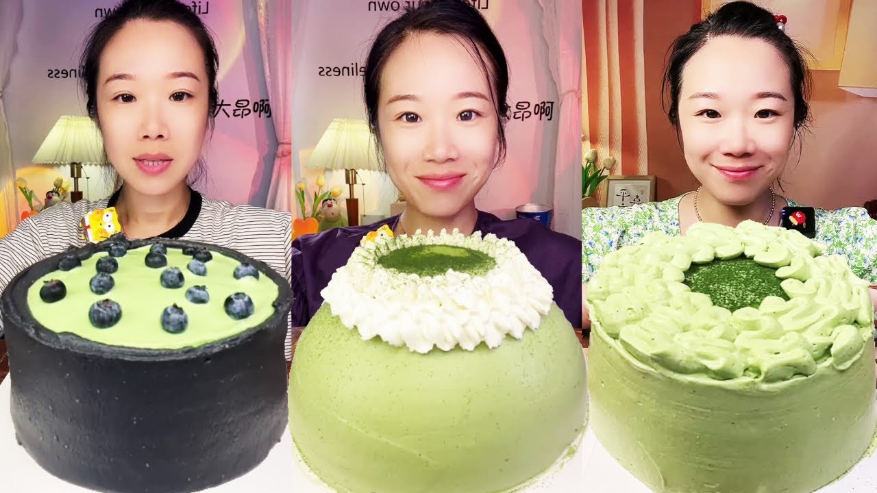 ASMR🍰Eat Matcha Butter Cake🍰 (soft and waxy sound) 크림 케ց 먹방 MUKBANG Satisfaction