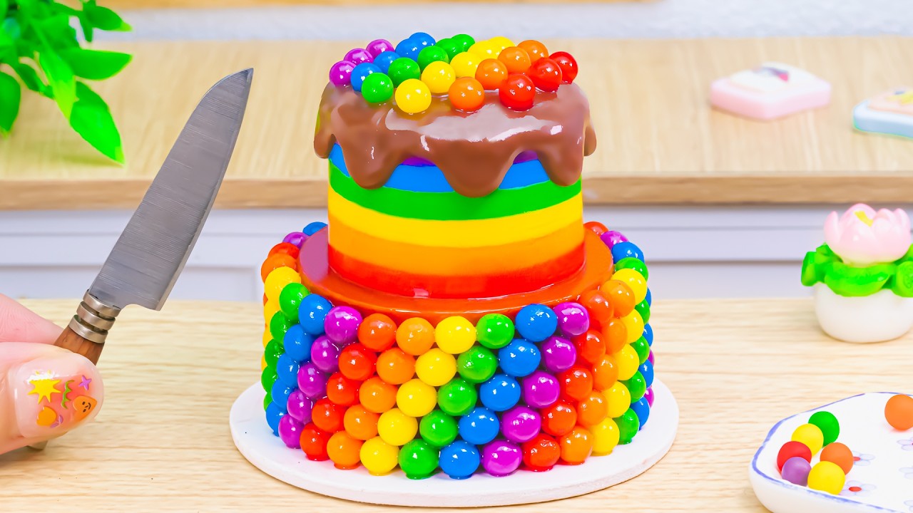 Mini Rainbow Cake Recipe With Chocolate 🌈 Stunning Rainbow Chocolate Cake Decorating and DIY