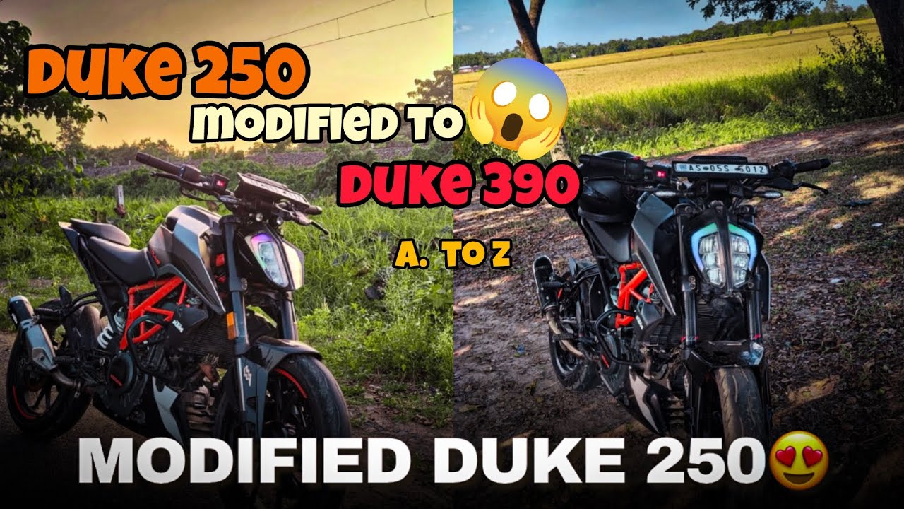 Duke 250 modified duke 390 miter😍😱