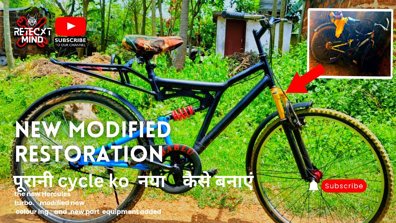 Restoration rusty bicycle & New MTB Modification old Hercules bike