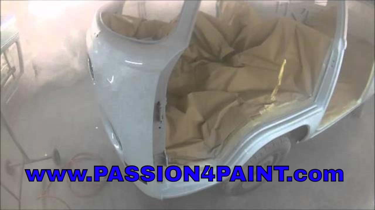 VW Bay Window Camper Van Prep and Repaint In 2K Gloss Colour Using the Iwata w-400 Bellaria