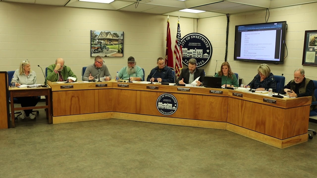 March 2, 2026 Monthly Board Meeting of the City of Sweetwater TN