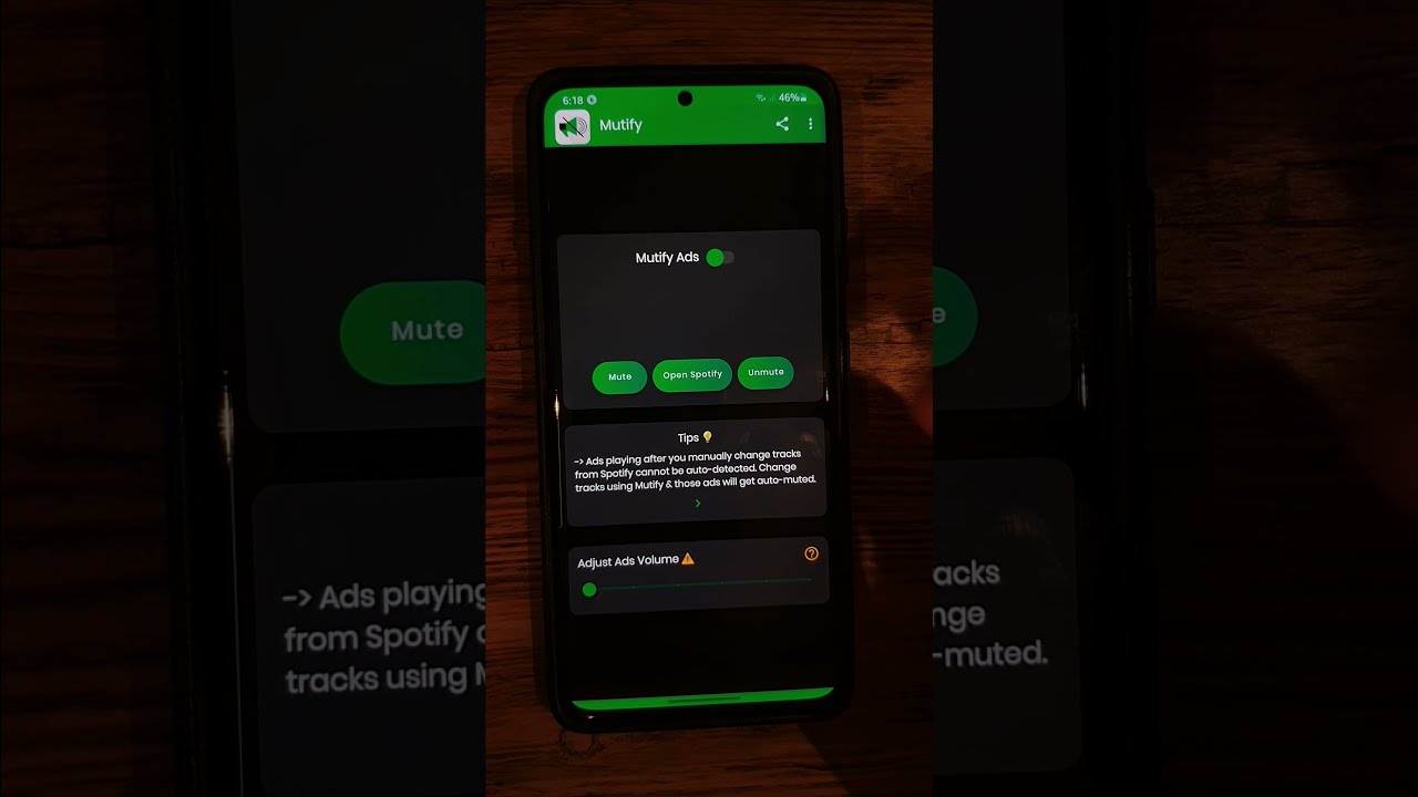 Mutify app to get rid of Spotify ads