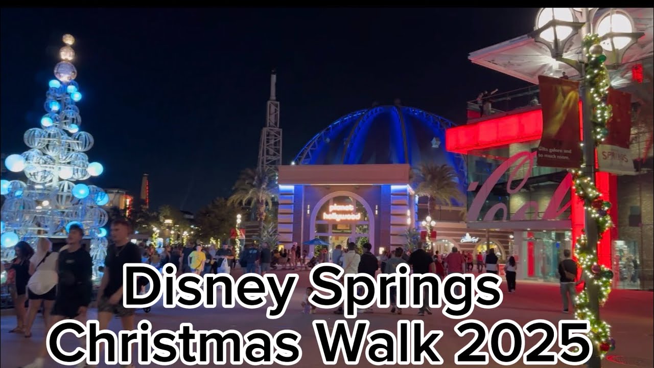 Disney Springs Christmas Walk 2025 | Holiday Decorations in 4K (November Walkthrough)
