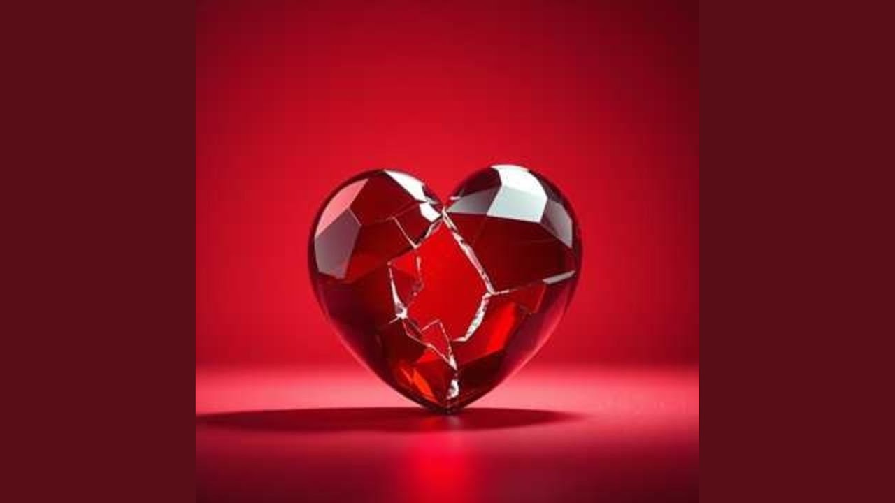 Broken glass heart