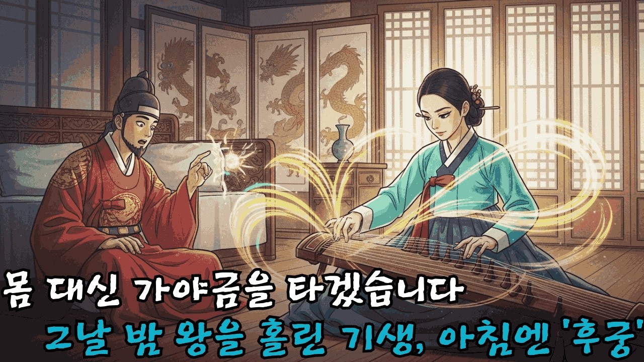 첫날밤 왕의 침소에서 가야금을 뜯자 벌어진 놀라운 일과 기생의 바뀐 운명 | 야담