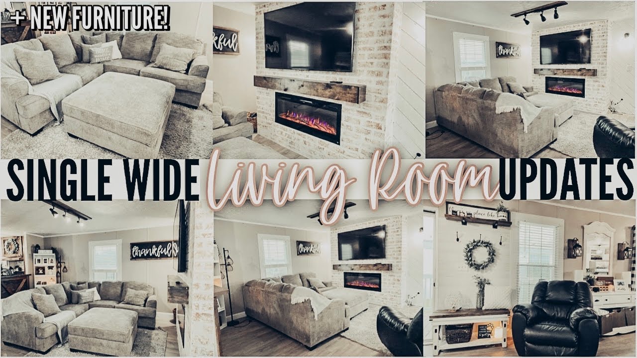 *NEW LIVING ROOM FURNITURE* | single wide mobile home living room refresh | LIVING ROOM TOUR!