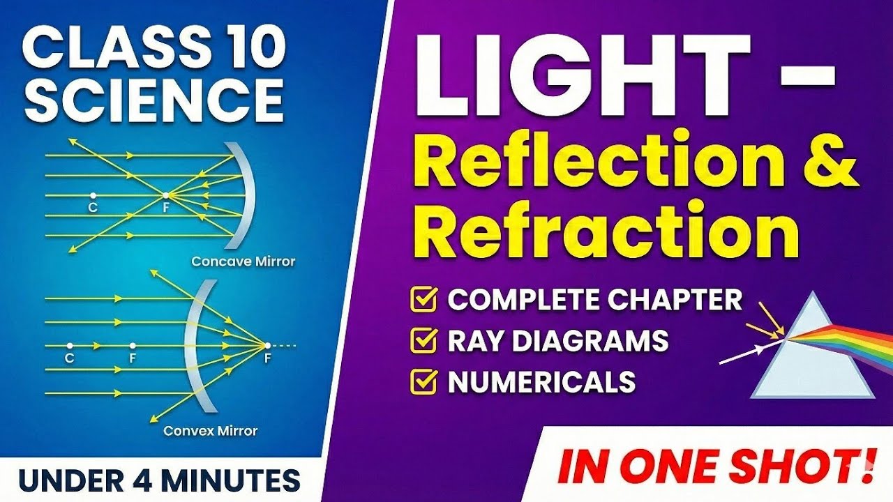 Light Reflection & Refraction Full Chapter Revision (Animation) | Class 10th Science Light One Shot 