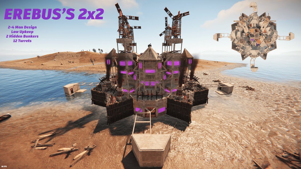 2-4 Man Meta 2x2 Rust Base Design Build Tutorial [Erebus's 2x2] 