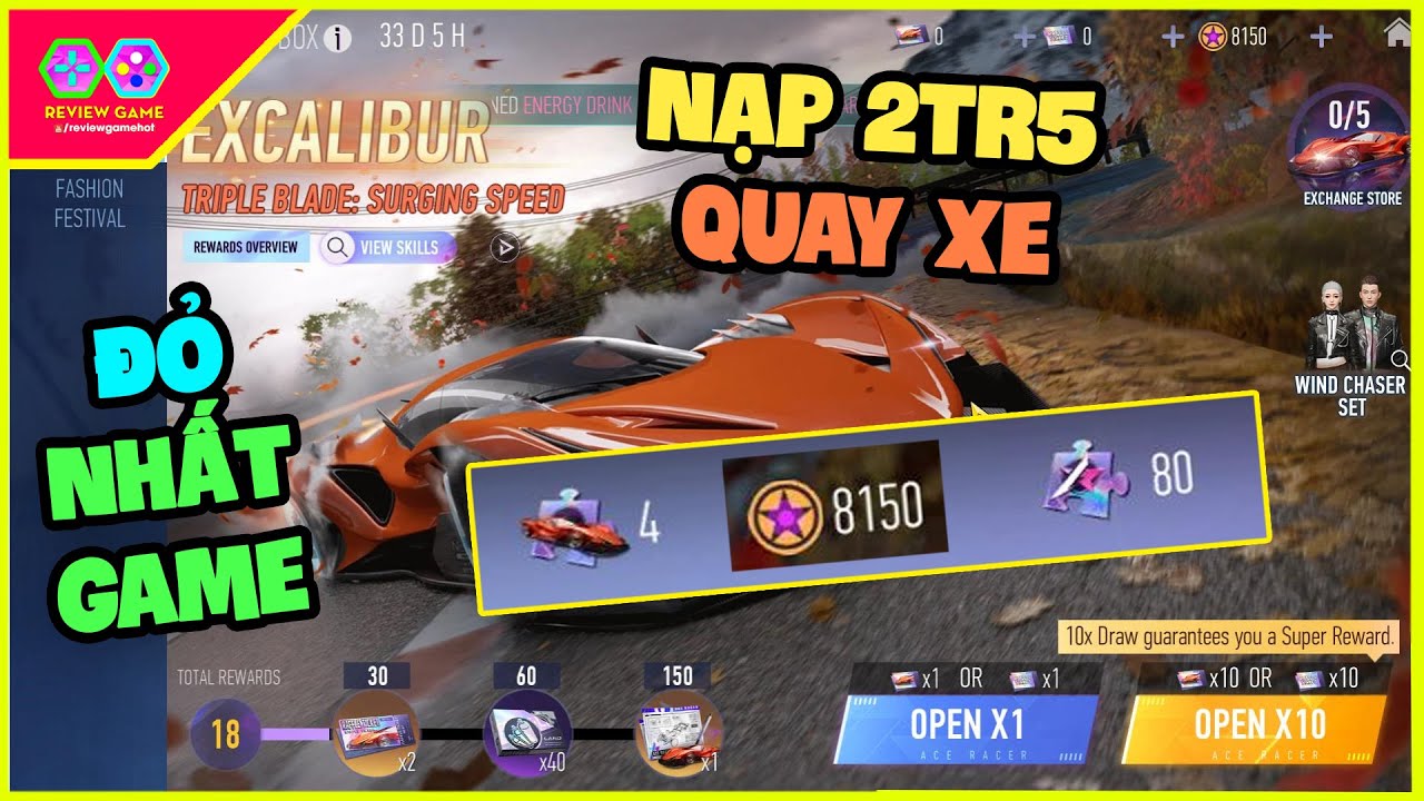 ACE Racer - Chơi Lớn Nạp 2tr5 Quay Event Excalibur Nhận Siêu Phẩm ACC Hên Chúa, Chắc Do Ăn Ở Thôi
