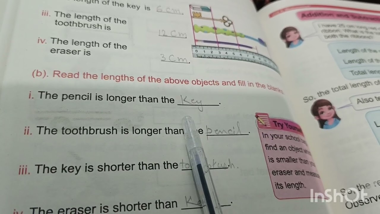 Mathematics class two unit 4 (measurement ) it's examples (Exercise 1) part  2 