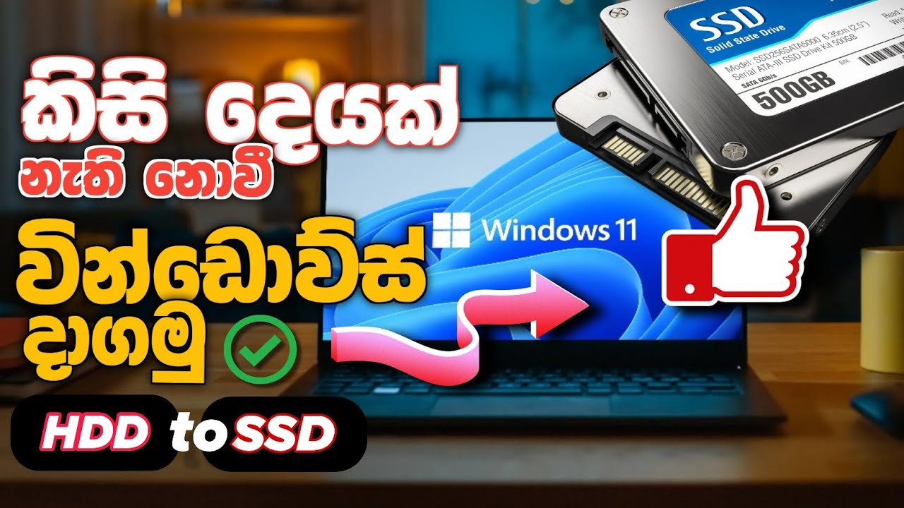 How to install/migrate windows without data loss | windows move to SSD | Sinhala