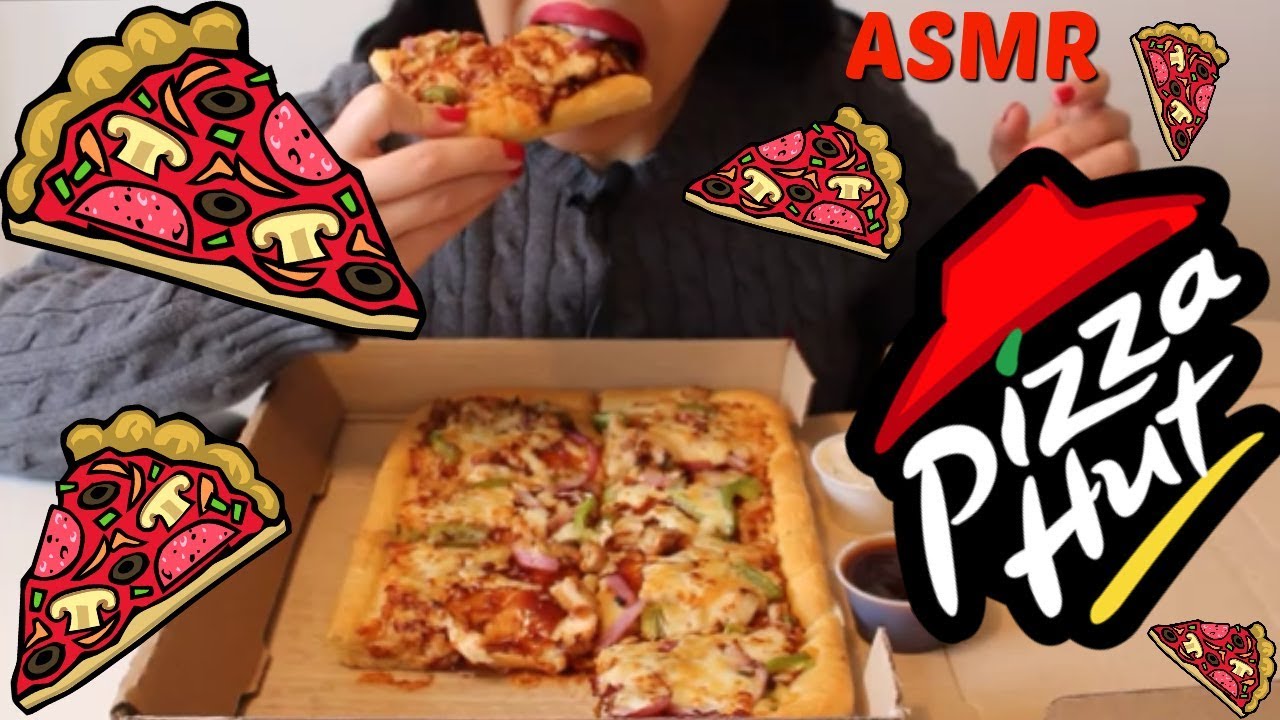 ASMR PIZZA HUT BBQ Chicken Pizza 먹방 Mukbang | EXTREME Eating Sounds | No Talking