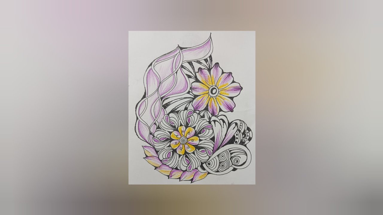 Zentangle flower || easy zentangle art || step by step #drawing #doodle 