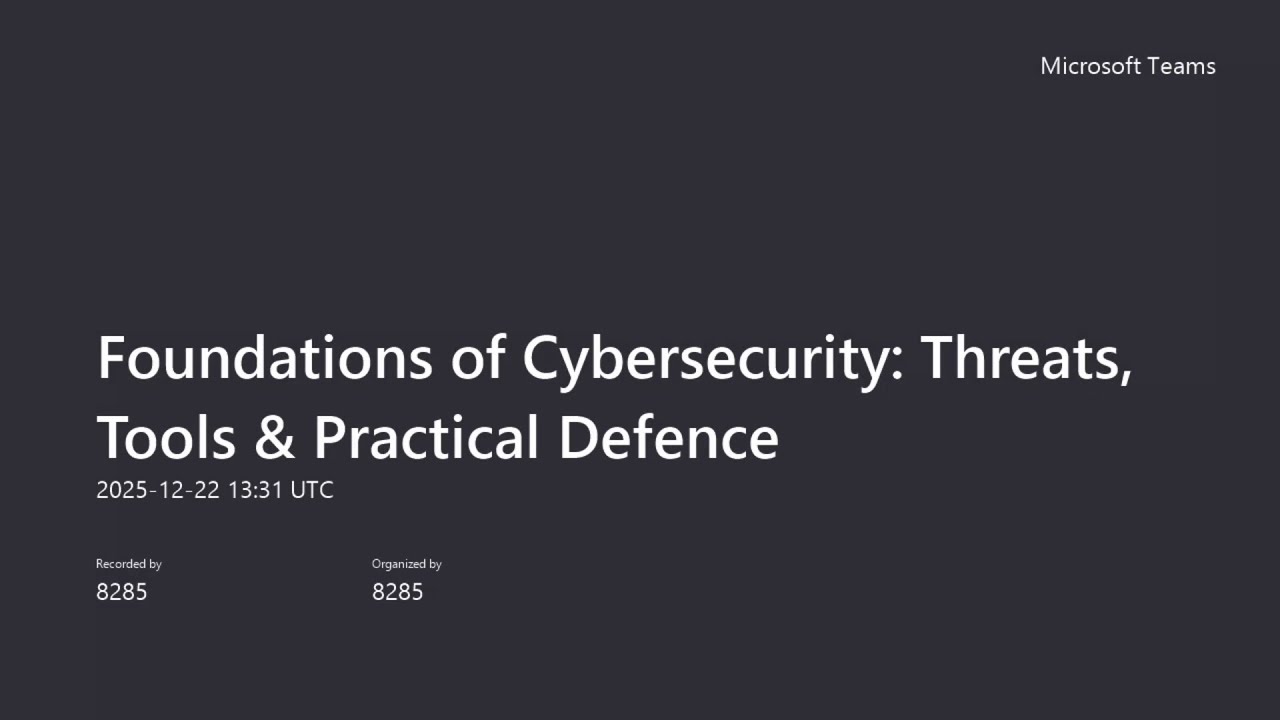 Introduction to Cybersecurity | Dr.I.Mettildha Mary | Teams Recap