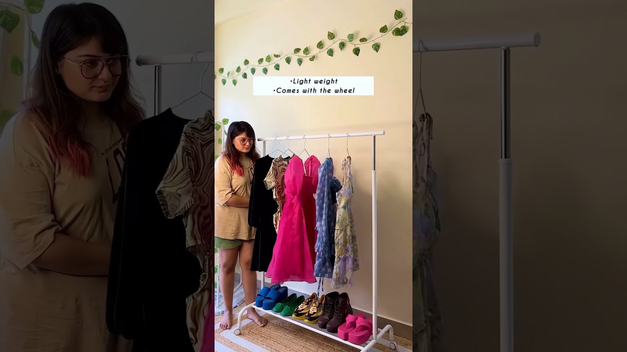 Amazon finds cloth rack with wheel from ikea #amazonfinds #amazon #amazonhaul #ikea #ikeahaul #rack