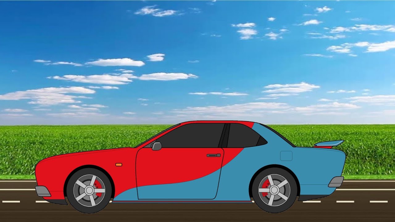 How to draw Muscle Car on computer using Ms Paint | Car Drawing Tutorial.