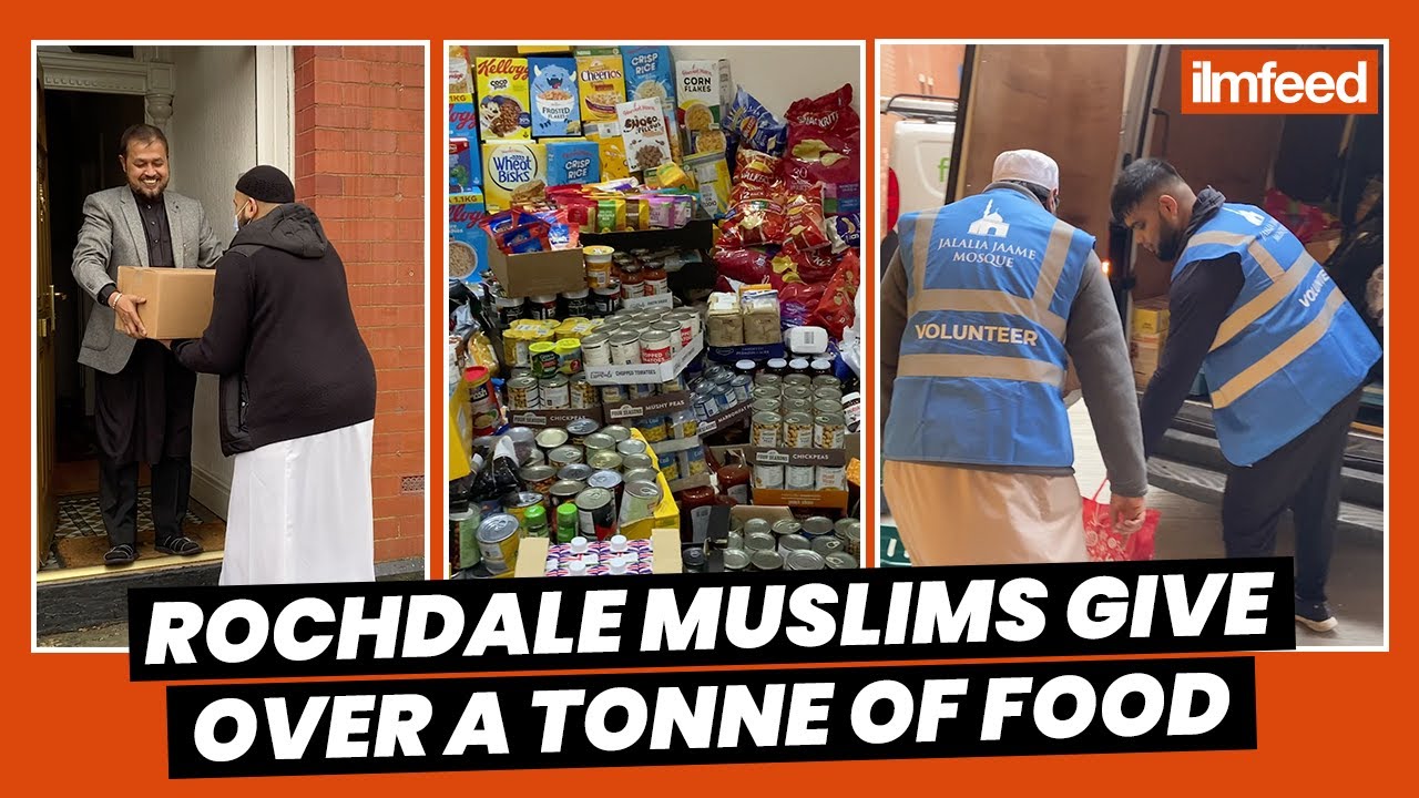 Mosque in England Gives Over a Tonne of Food to the Needy