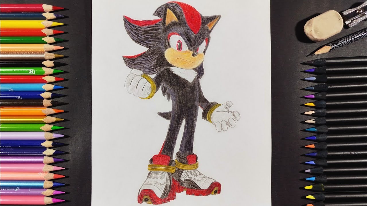Dibujando a Shadow cuerpo completo | Sonic 3 La película | Drawing Shadow full body