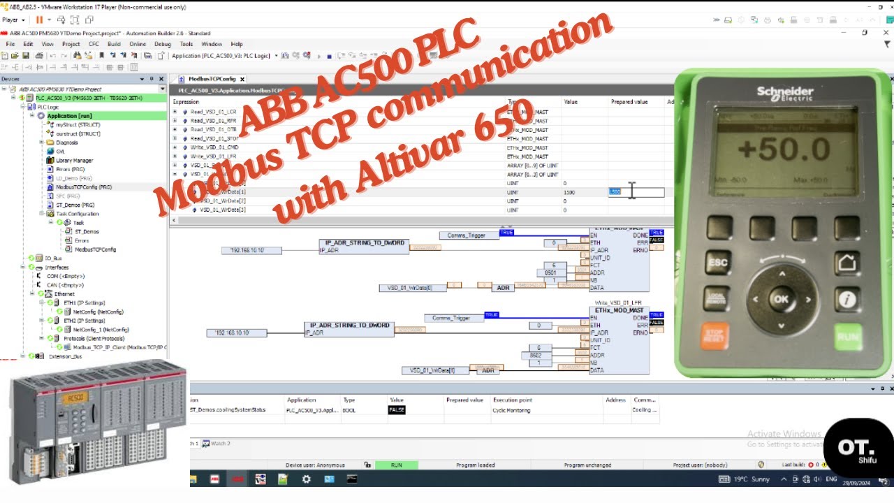 M10.5 Ultimate Guide to Configuring Modbus TCP Communication Between Altivar and ABB AC500 PLCs