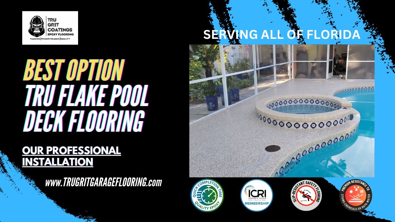 TRU FLAKE ELITE POLYASPARTIC POOL DECK RESURFACING