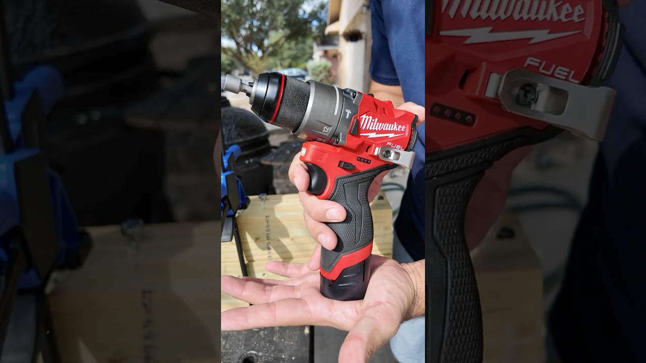 Milwaukee m12 fuel hammer drill with 2.0 and 4.0 battery. #shorts #viralshorts
