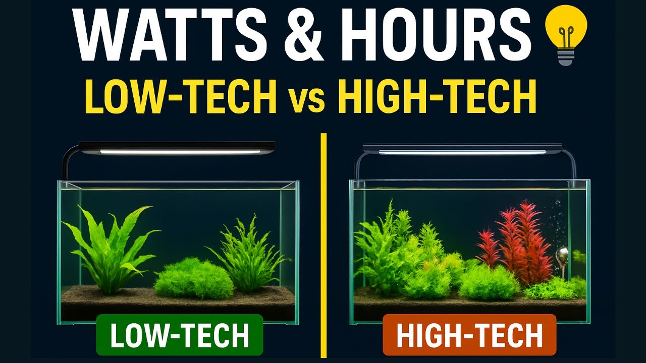 “Watt & Time Setting – Low-Tech aur High-Tech Planted Tank Mein Farq”#algaefreetank  #plantedtank