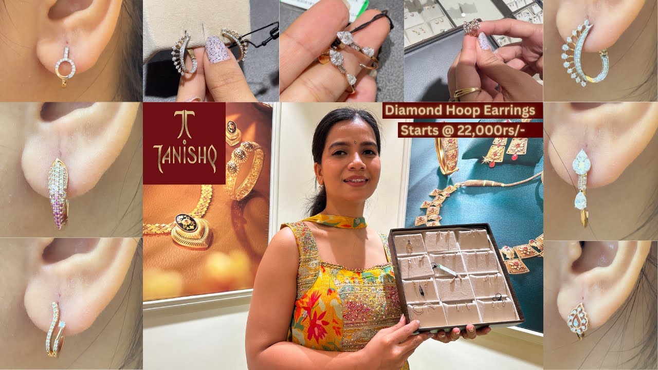 Tanishq Latest Light weight Diamond Hoop Earring @| just 1 gm onwards🤑 Bali designs|Diamond Bali