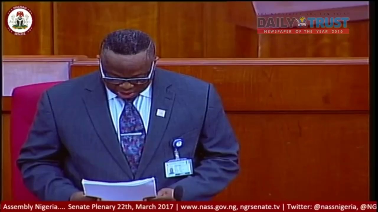 The senate reads the letter from AGF on Custom boss inivitation