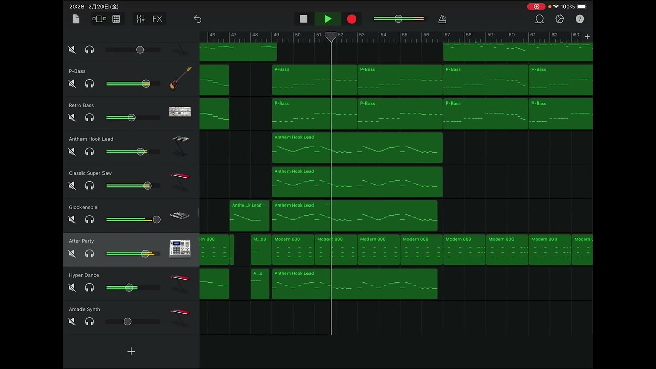 garage band 触ってみた(Kanaria「KING」)