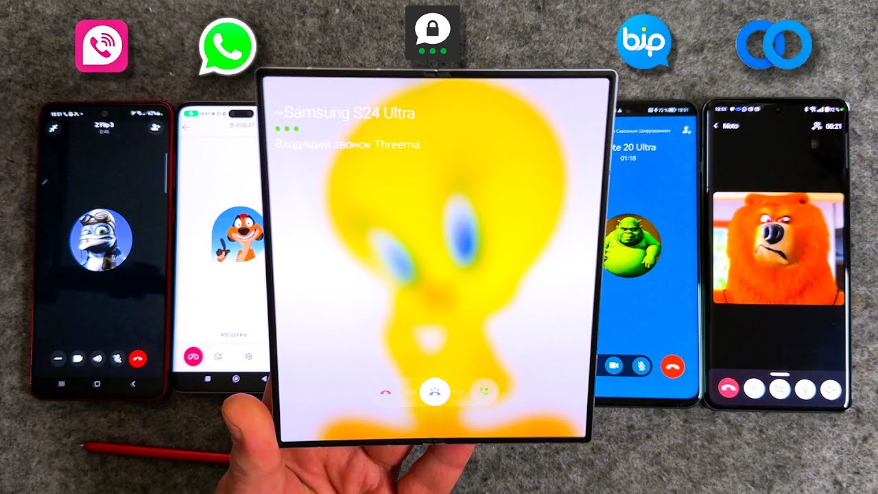 Z Fold 6 WhatsApp VS Threema OnePlus Vs TeleGuard Note 10L Vs Xiaomi BiP Vs Huawei Twinme Incoming C