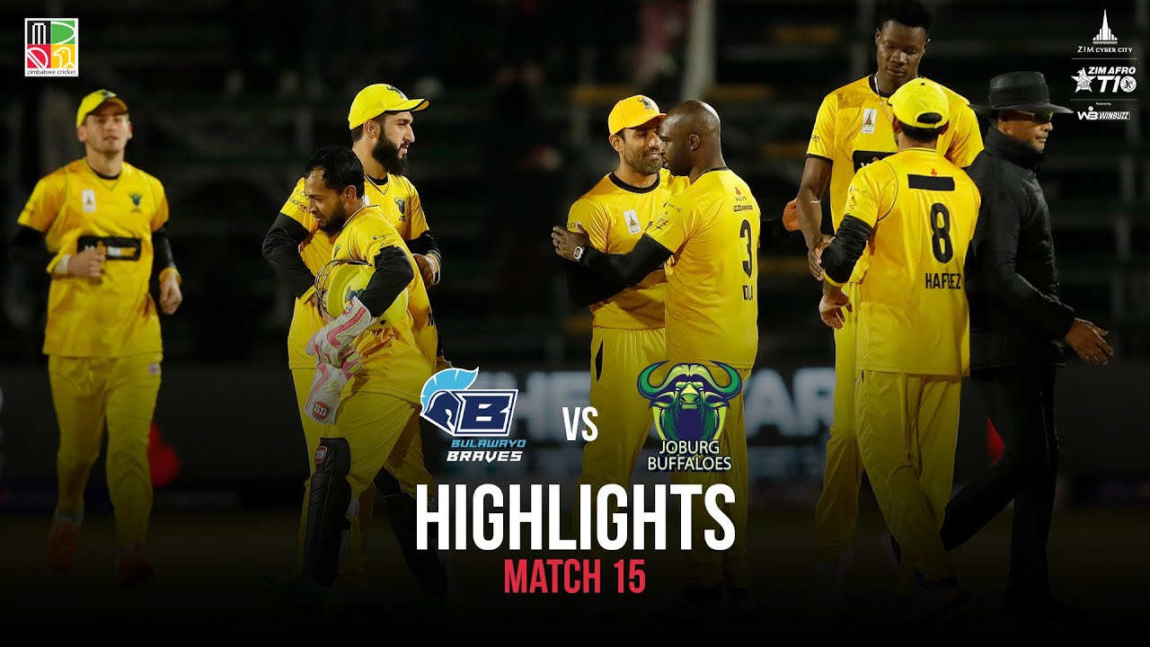 Лучшие моменты матча 15: Булавайо Брэйвз против Йобург Баффало | Zim Afro T10