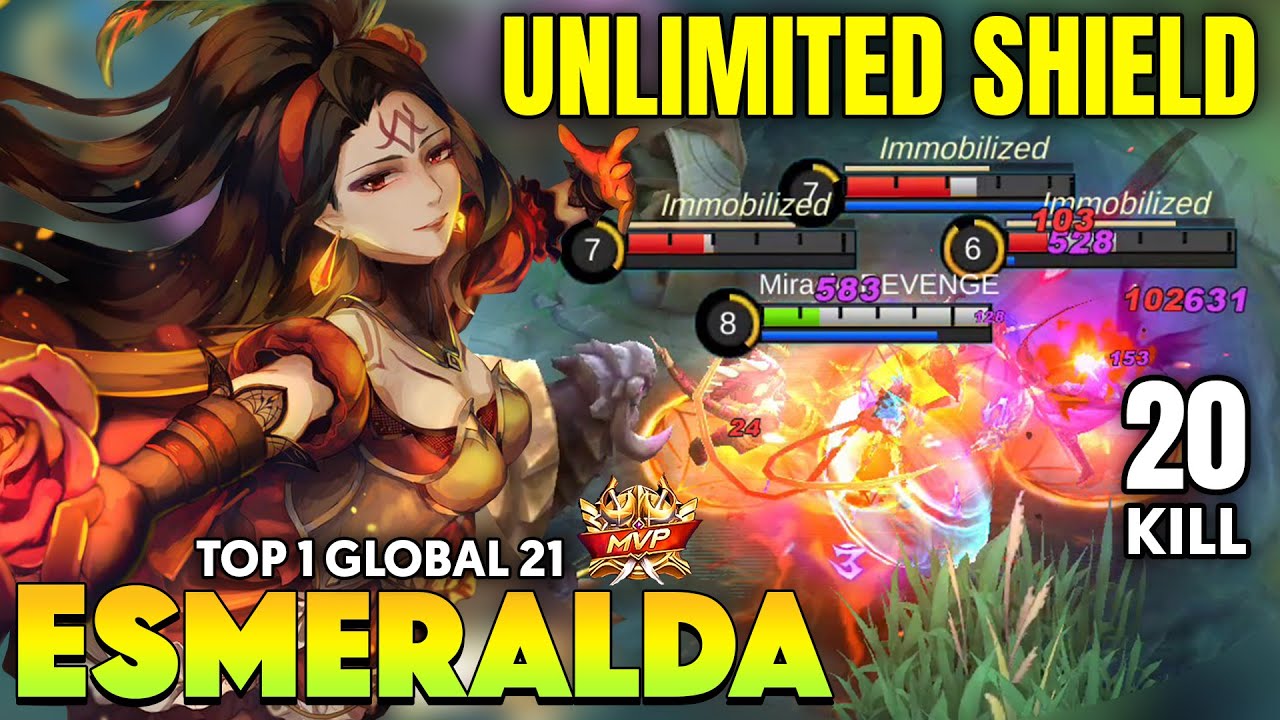 Unlimited Shield  !! Esmeralda best build 2021 ~ Top Global Esmeralda Gameplay ~  Mobile legends