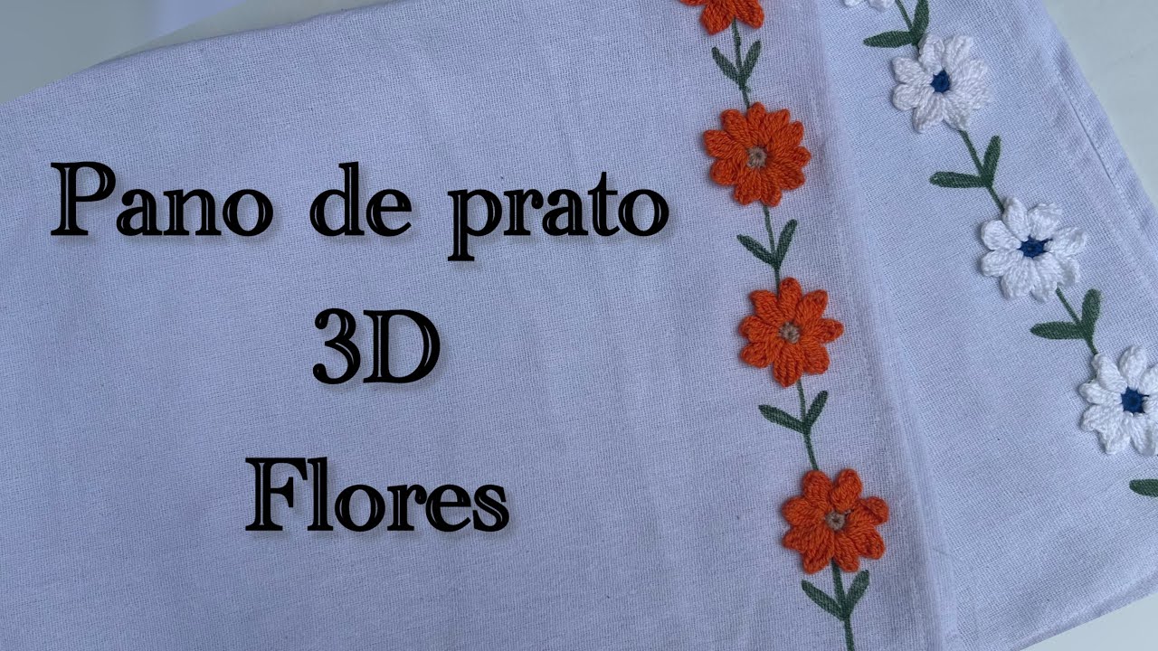 Pano de prato 3D flores