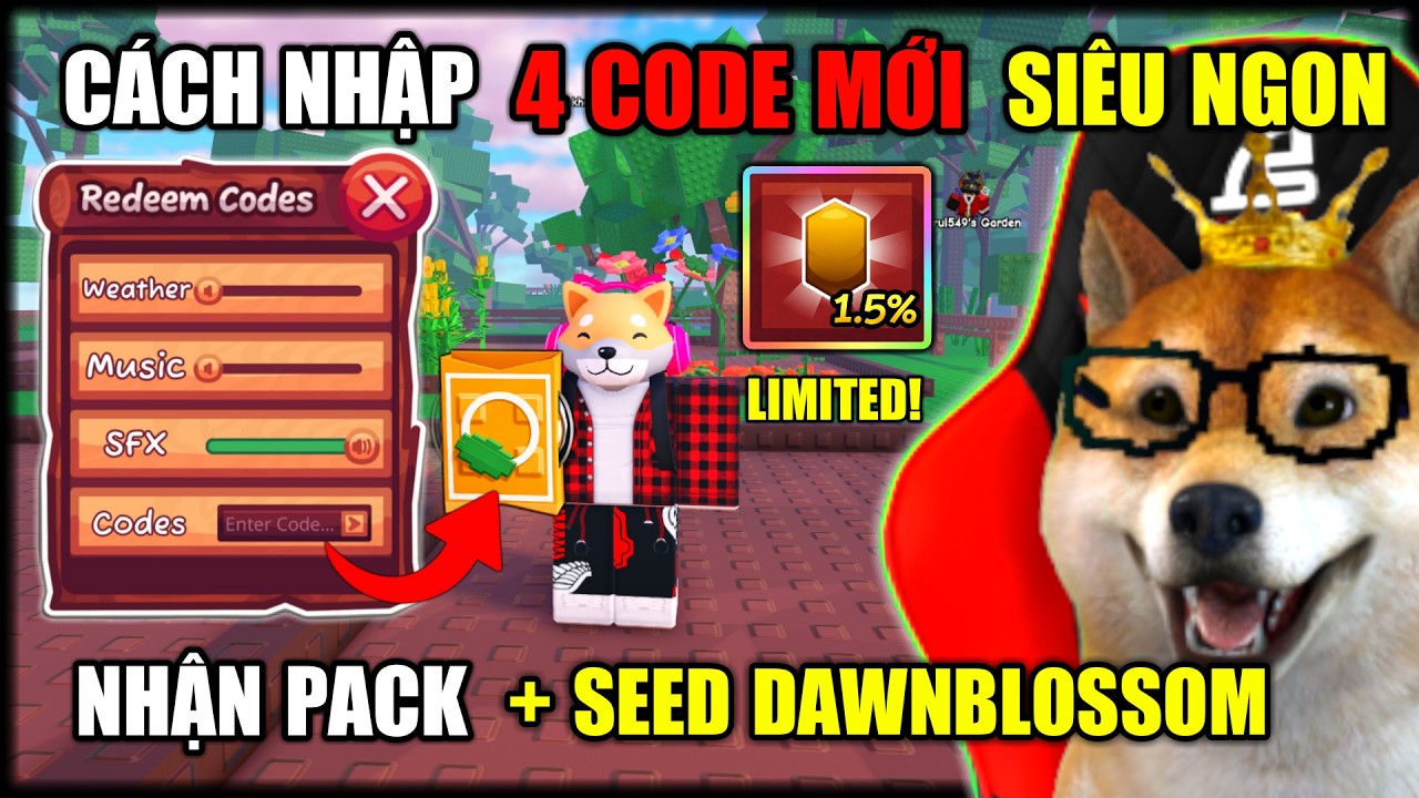 Cách Nhập 4 CODE Mới Nhận Seed DAWNBLOSSOM Giới Hạn Siêu Ngon Trong Garden Horizons | Roblox