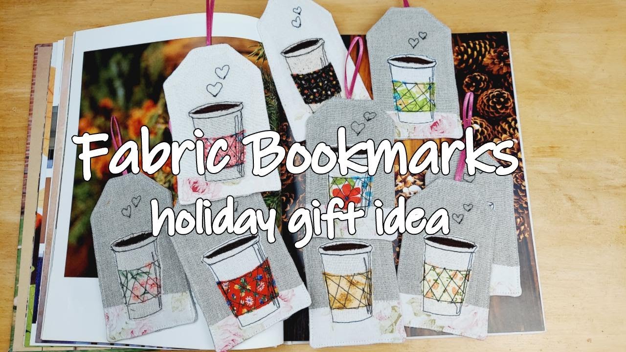 Coffee Cup Fabric Bookmarks --DIY--Holiday Gift Idea