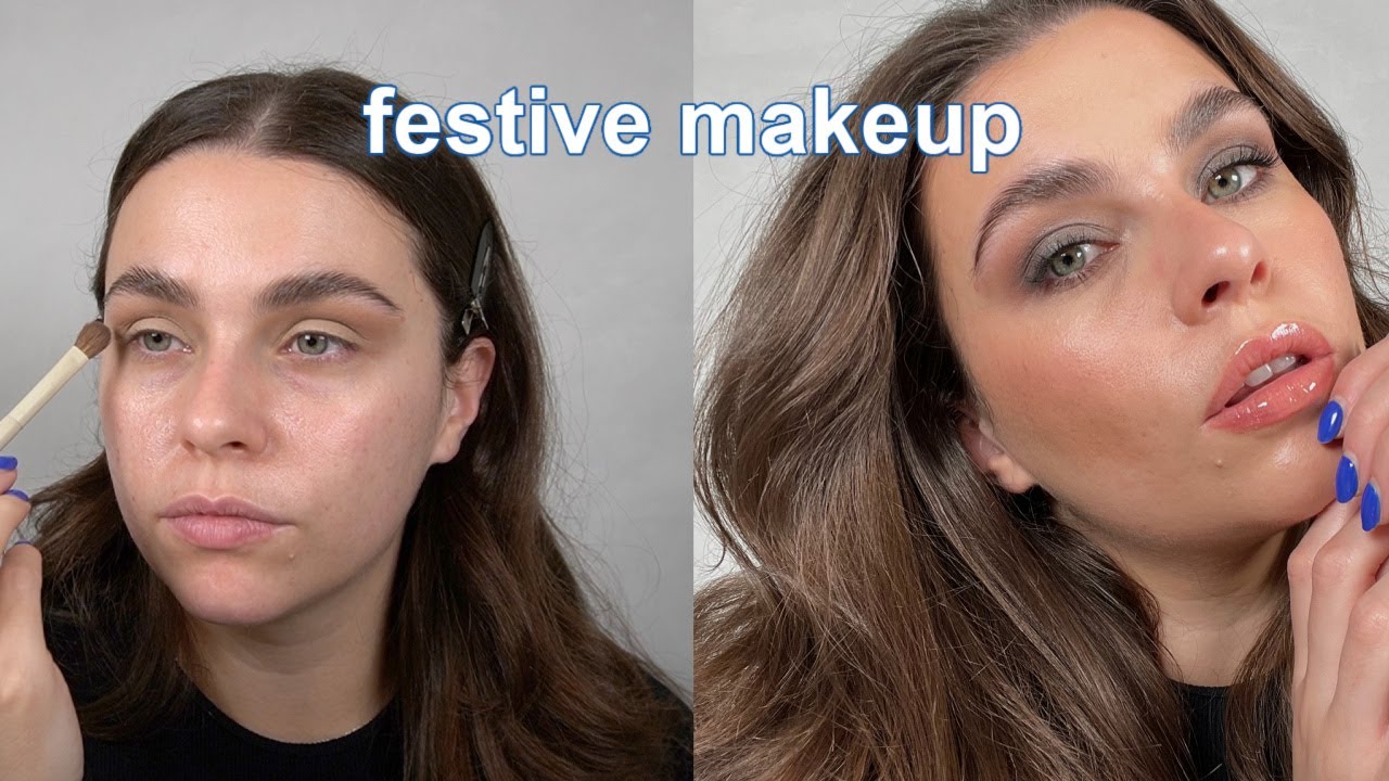 FESTIVE PARTY MAKEUP: silver smokey eye & gloss lip